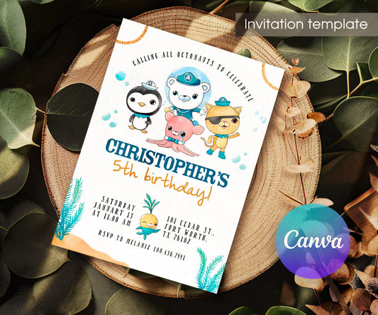 Octonauts customizable invitation template | Share or Print | PX938