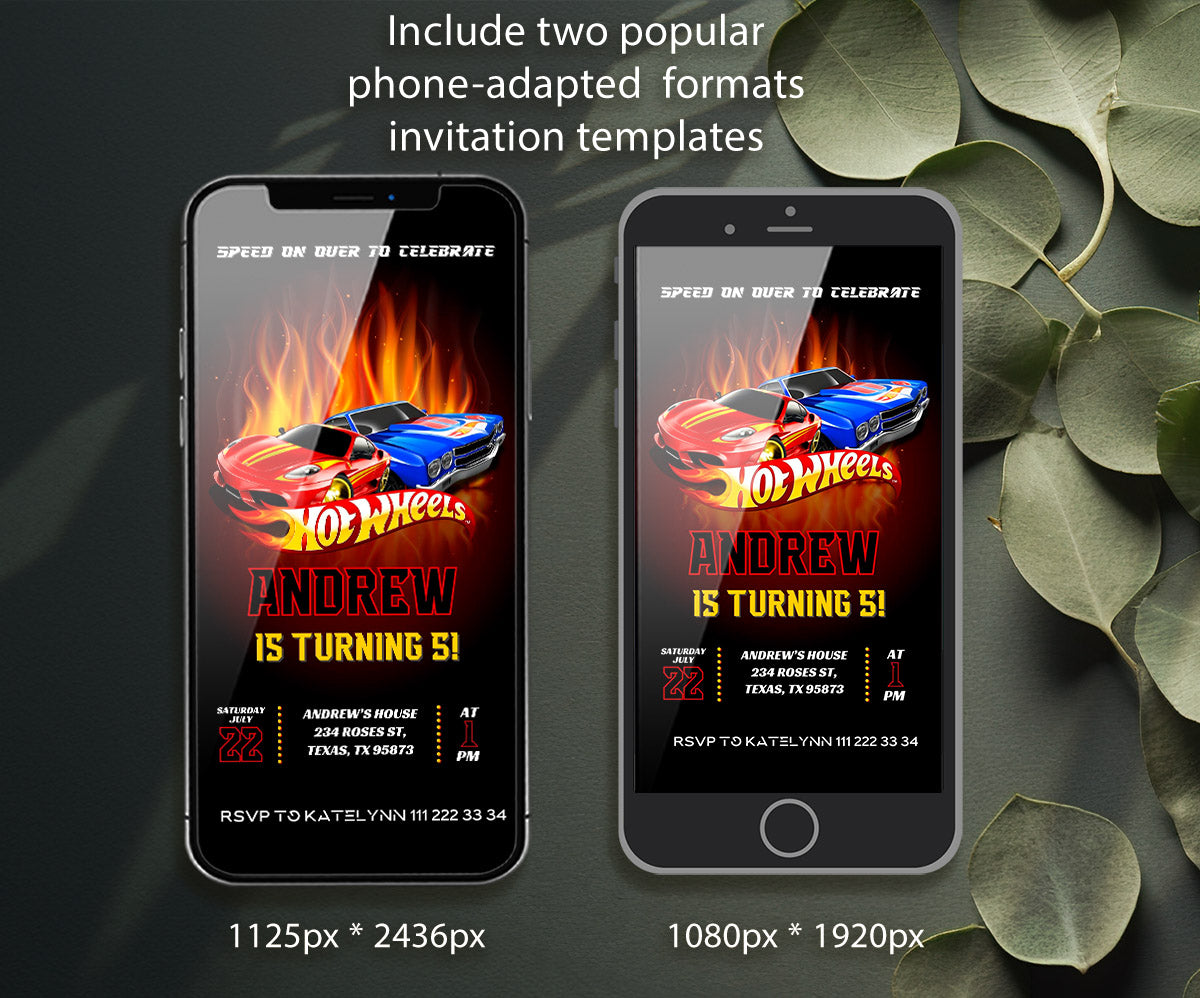 Hot Wheels Racing customizable invitation template | Share or Print | boy | UQ583