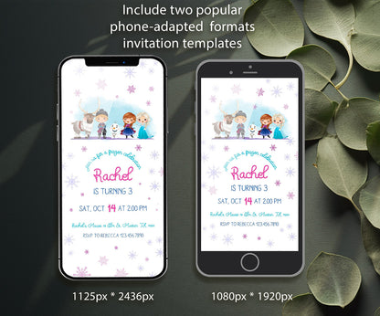Frozen Elsa customizable invitation template | Share or Print | girl | EA924