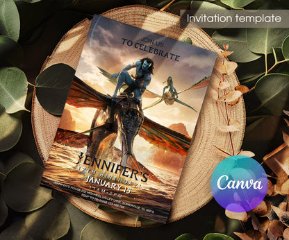 Avatar The Way of Water customizable invitation template | Share or Print | KC934