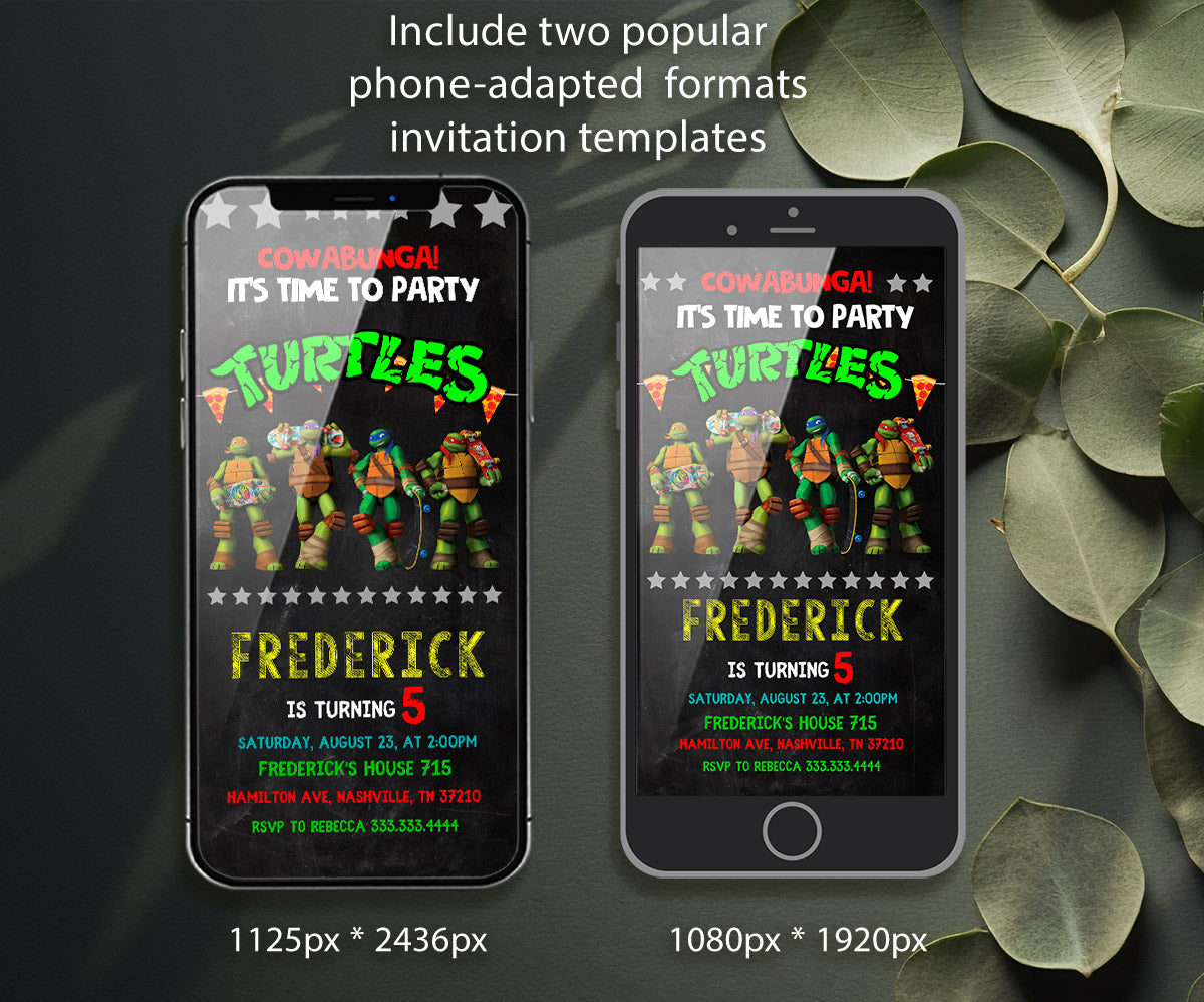 Teenage Mutant Ninja Turtles customizable invitation template | Share or Print | boy | CT140