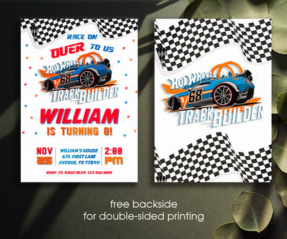 Hot Wheels Racing customizable invitation template | Share or Print | boy | EO473