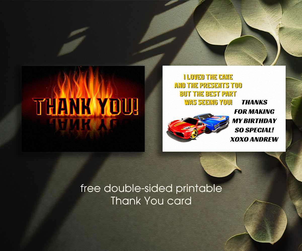 Hot Wheels Racing customizable invitation template | Share or Print | boy | UQ583