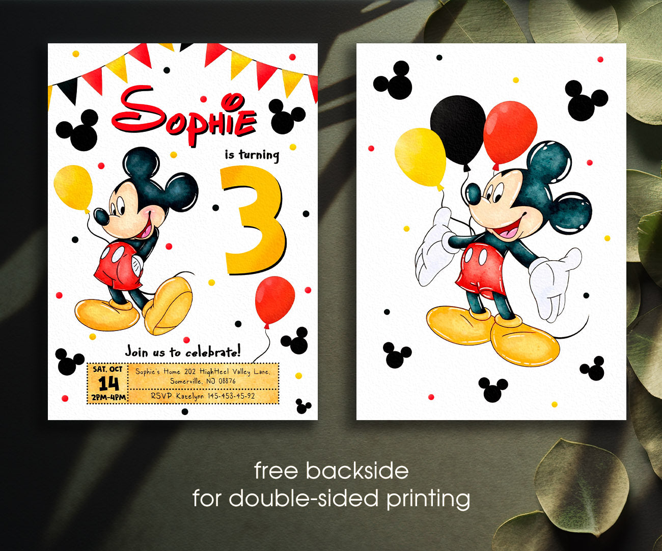 Mickey Mouse and Friends customizable invitation template | Share or Print | ZX114