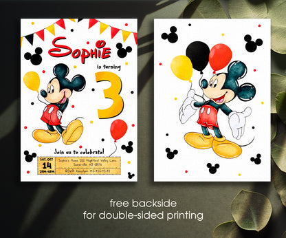 Mickey Mouse and Friends customizable invitation template | Share or Print | ZX114