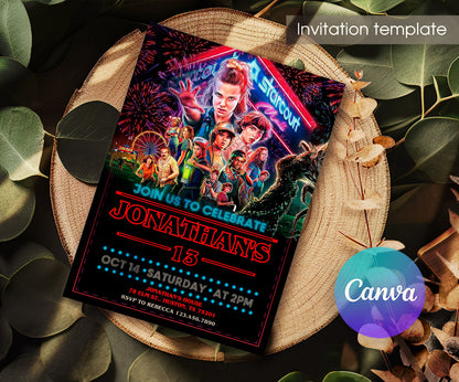 Stranger Things customizable invitation template | Share or Print | LE768