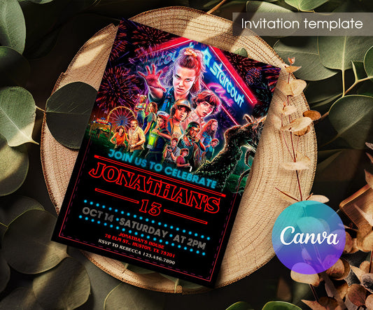Stranger Things customizable invitation template | Share or Print | LE768