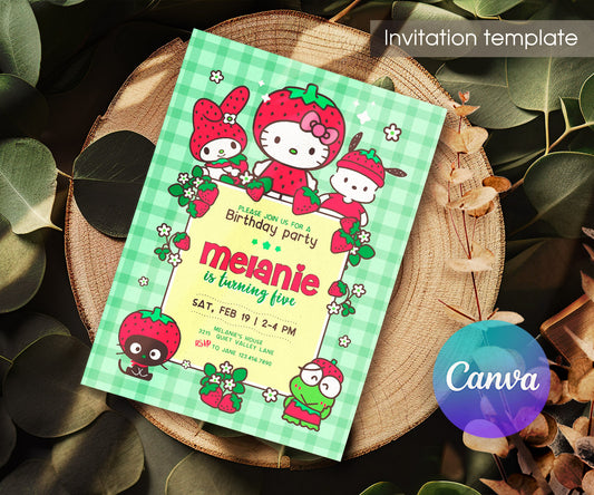 Hello Kitty Sanrio customizable invitation template | Share or Print | AC949
