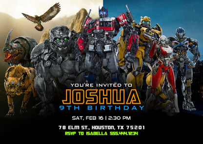 Transformers Rescue Bots customizable invitation template | Share or Print | boy | TP309