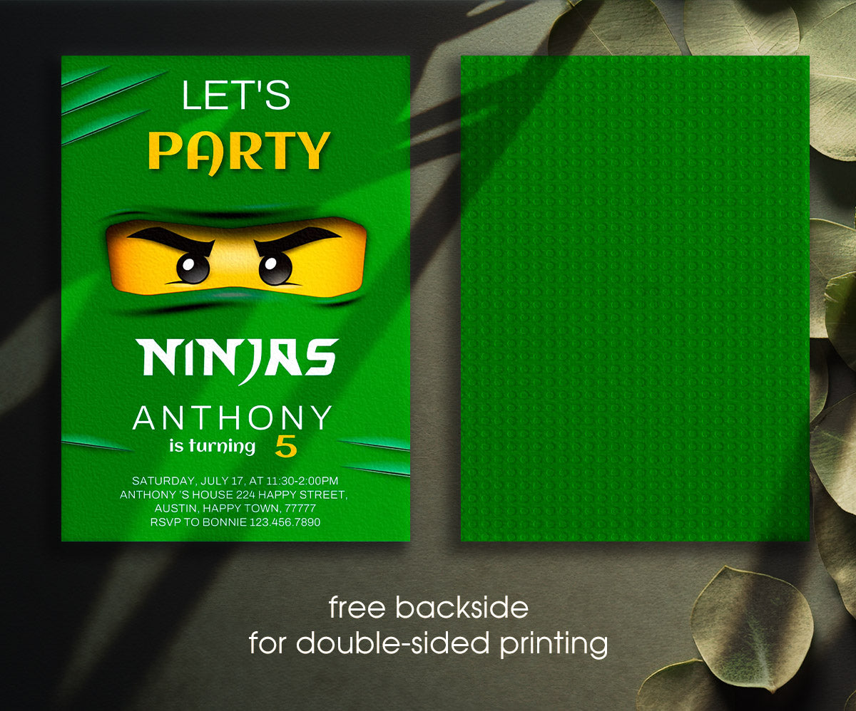 Ninjago Minifigures Lego customizable invitation template | Share or Print | PF763