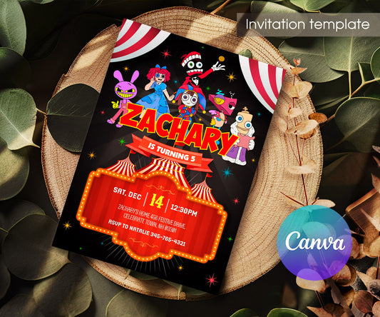 The Amazing Digital Circus customizable invitation template | Share or Print | GT148