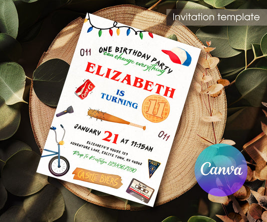 Stranger Things customizable invitation template | Share or Print | NX714