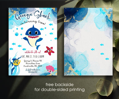 Baby Shark customizable invitation template | Share or Print | QI999