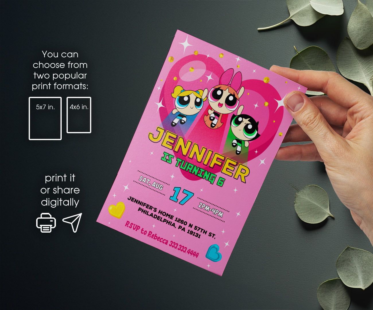 The Powerpuff Girls customizable invitation template | Share or Print | girl | LC791