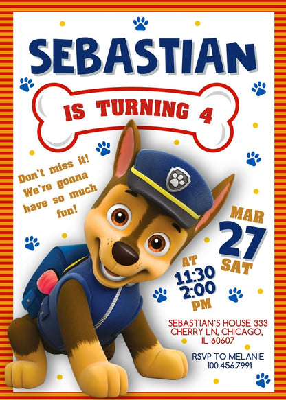 PAW Patrol customizable invitation template | Share or Print | QS882