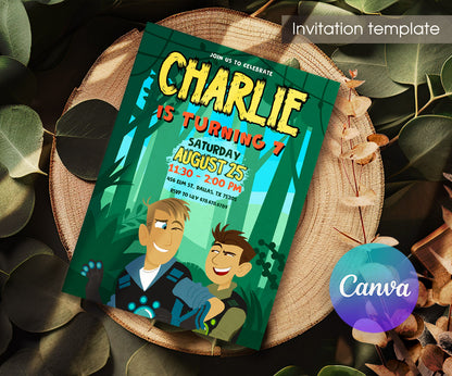 Wild Kratts Creature Hero customizable invitation template | Share or Print | VL178