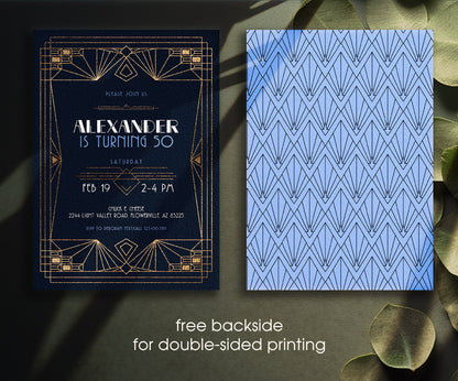 The Great Gatsby Art Deco customizable invitation template | Share or Print | OS712