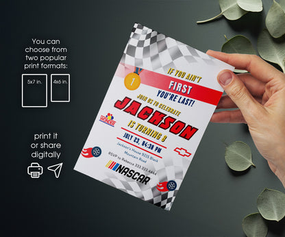 Nascar Racing Ricky Bobby customizable invitation template | Share or Print | boy | BX958
