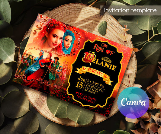 Descendants The Rise of Red Disney customizable invitation template | Share or Print | XR489