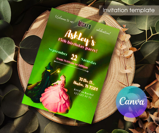 Wicked Musical Movie customizable invitation template | Share or Print | KM592