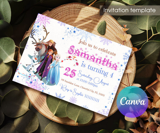 Frozen Elsa customizable invitation template | Share or Print | girl | MZ210