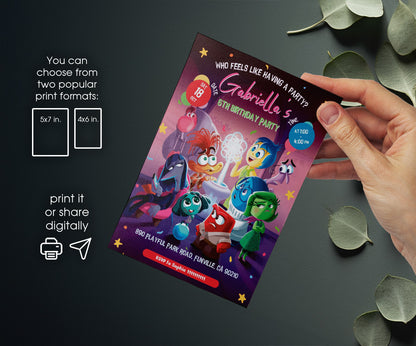 Inside Out 2 customizable invitation template | Share or Print | TT434