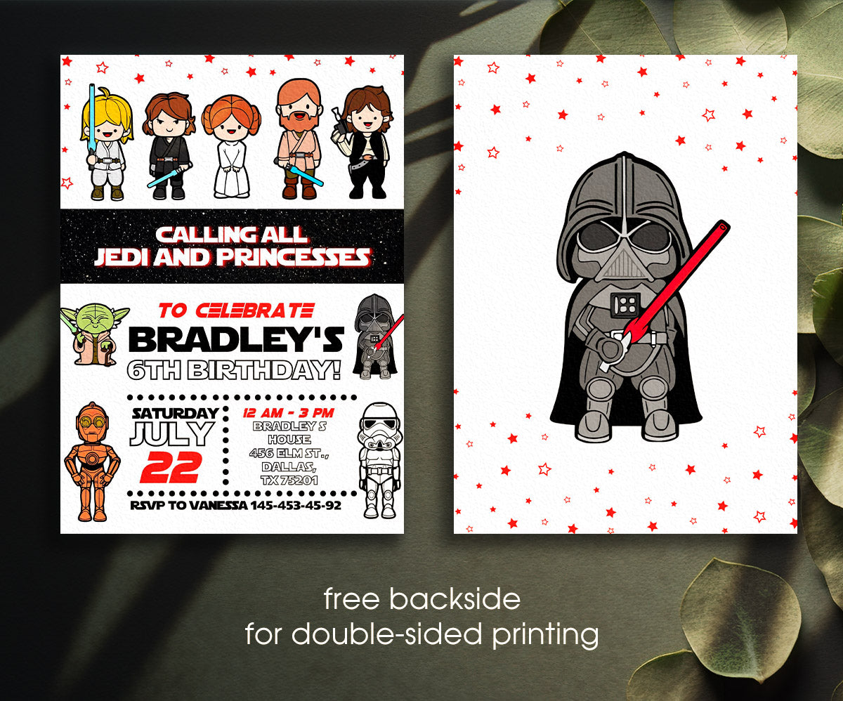 Star Wars Darth Vader customizable invitation template | Share or Print | boy | RQ969
