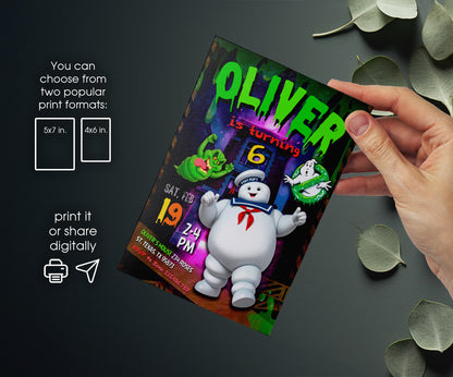 Ghostbusters customizable invitation template | Share or Print | YV725