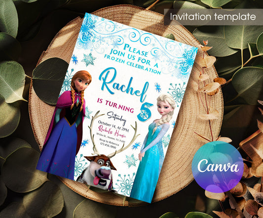 Frozen Elsa customizable invitation template | Share or Print | girl | HB585