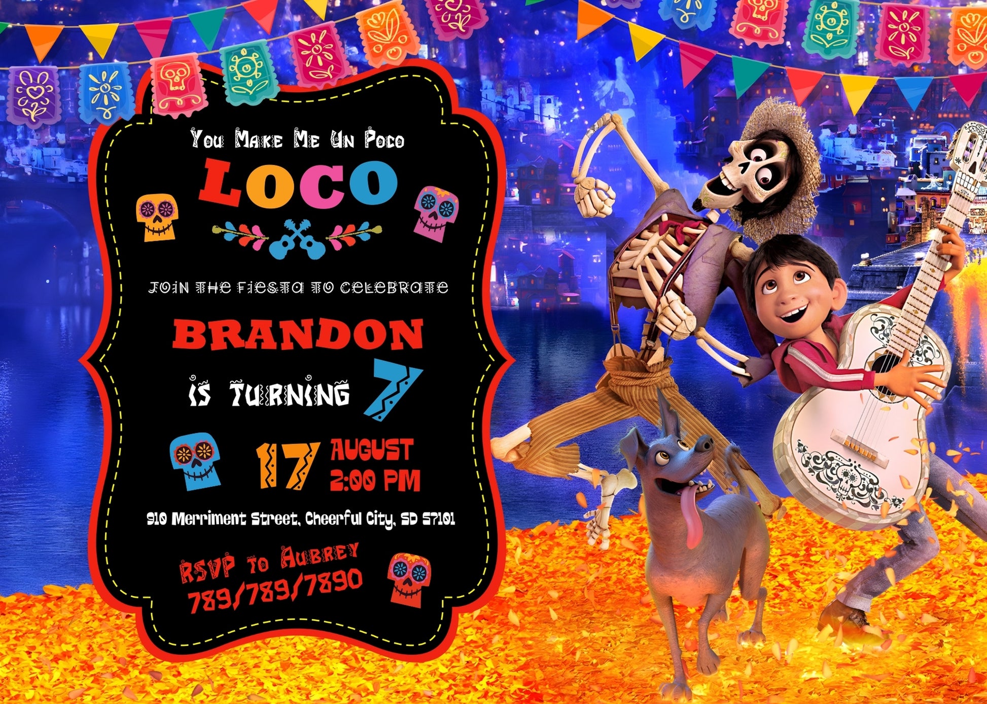 Coco Día Muertos Halloween customizable invitation template | Share or Print | MK110