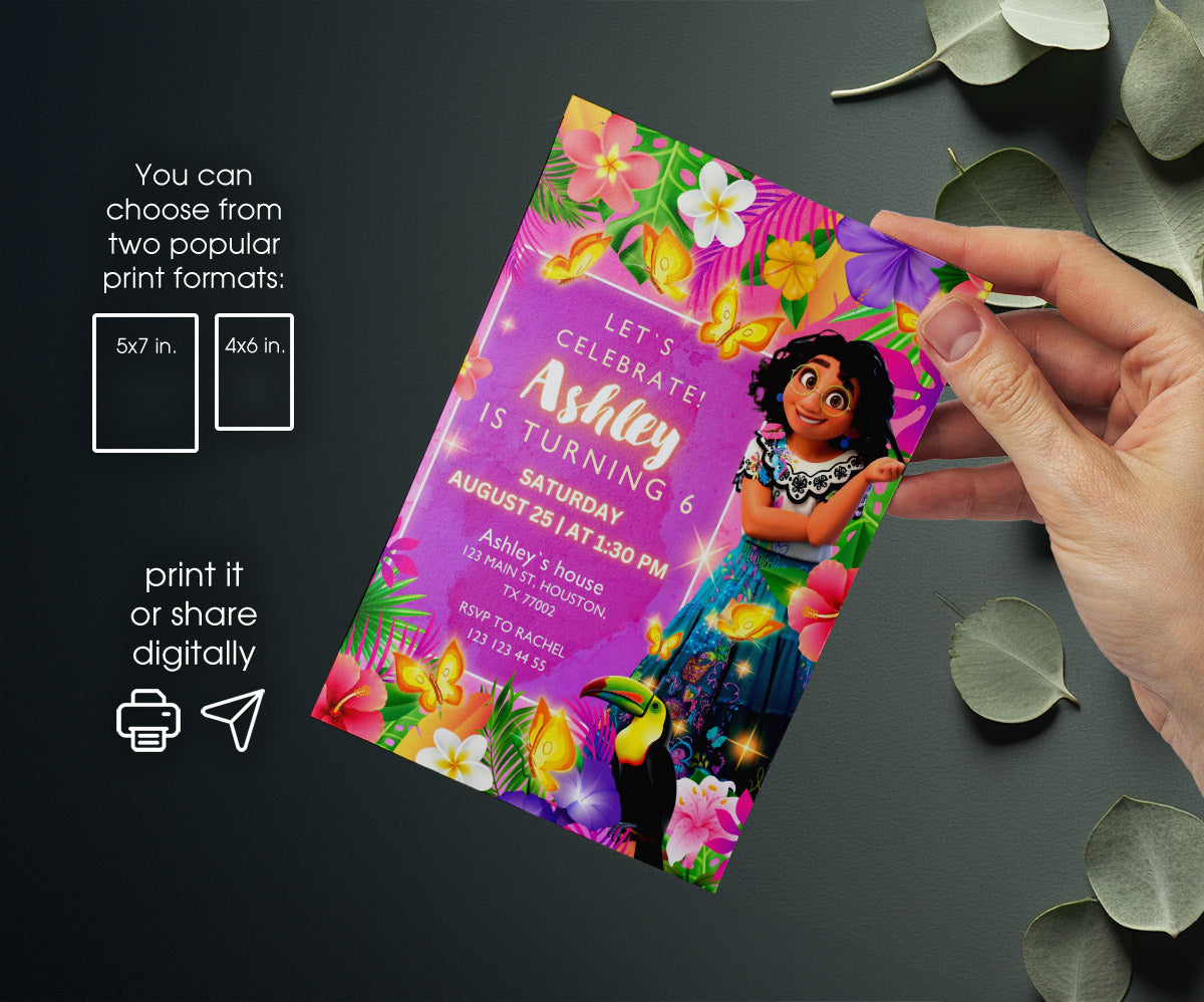 Encanto Mirabel customizable invitation template | Share or Print | girl | JR566