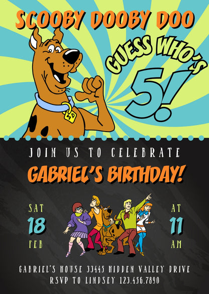 Scooby-Doo customizable invitation template | Share or Print | WP378