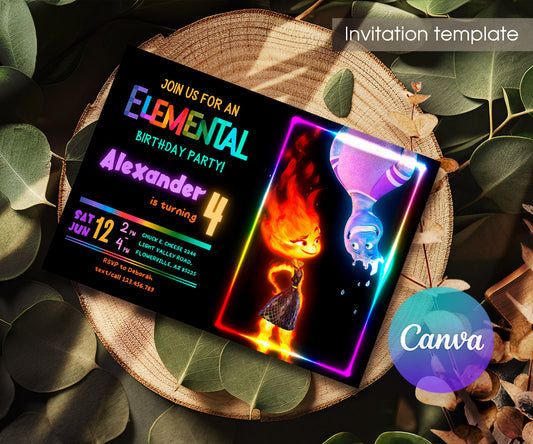 Elemental customizable invitation template | Share or Print | OJ108
