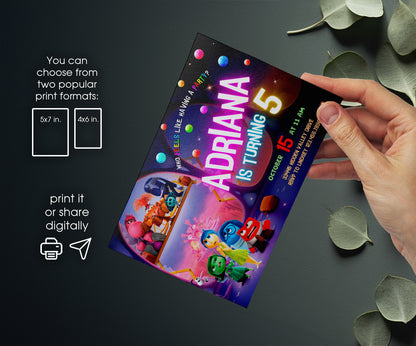 Inside Out 2 customizable invitation template | Share or Print | ZT968