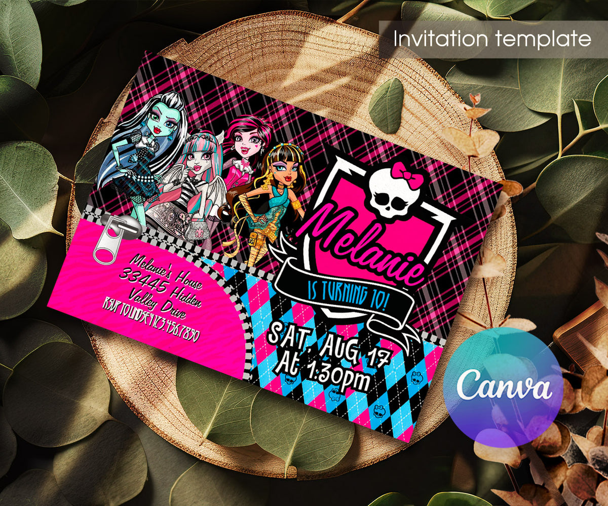 Monster High customizable invitation template | Share or Print | girl | SB335
