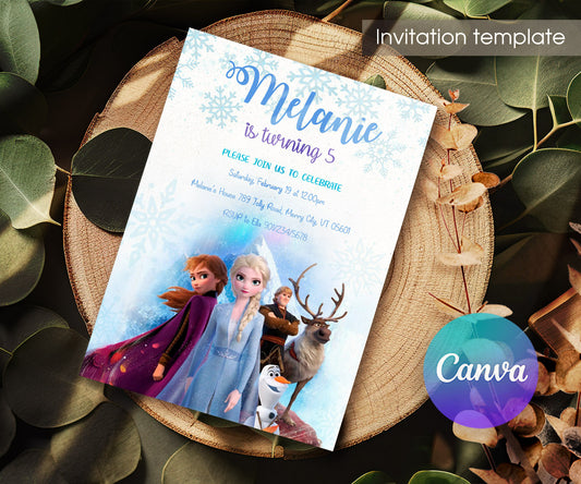 Frozen Elsa customizable invitation template | Share or Print | girl | RY778