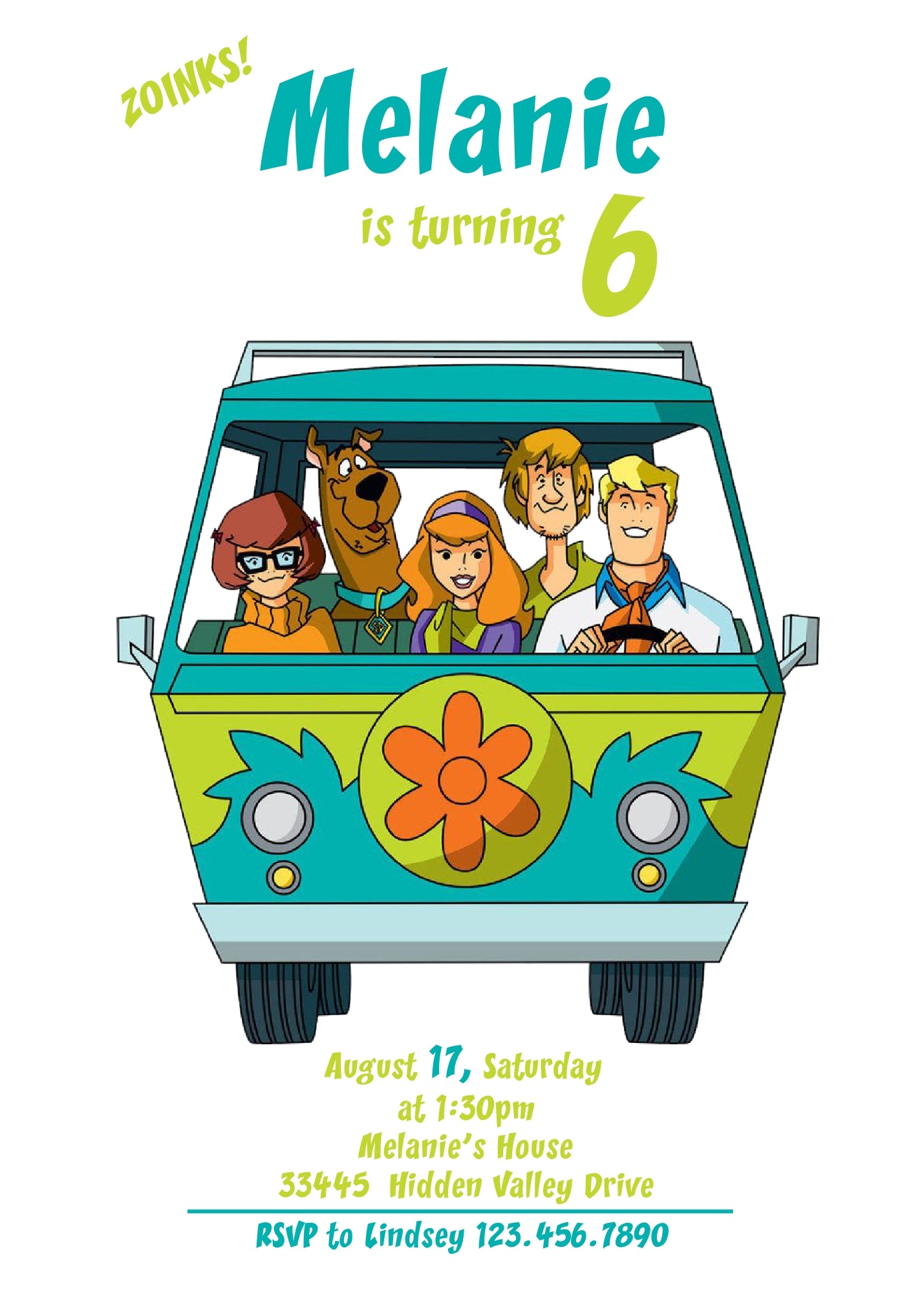Scooby-Doo customizable invitation template | Share or Print | XG285