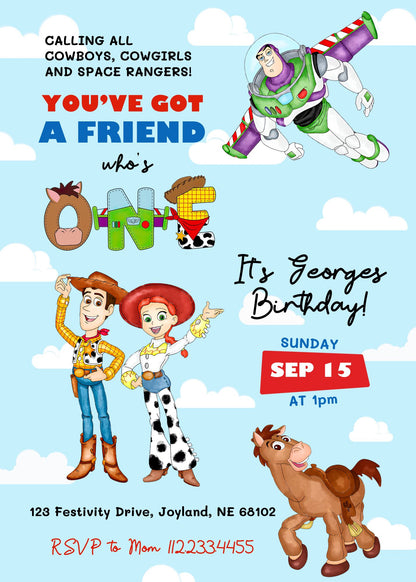 Toy Story Woody customizable invitation template | Share or Print | NM719