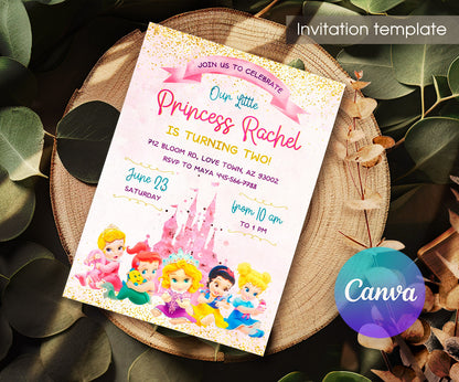 Disney Princess customizable invitation template | Share or Print | girl | YE612