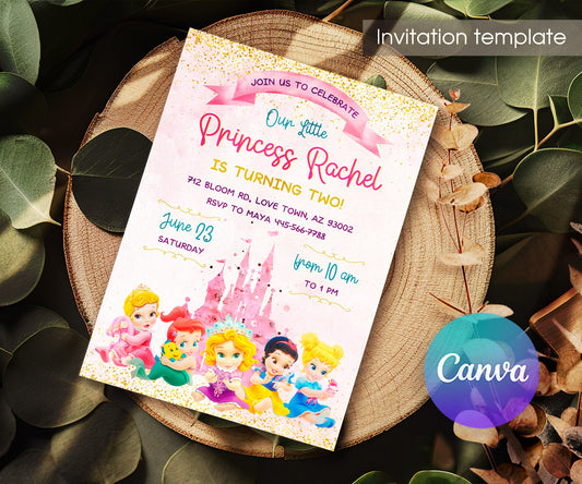 Disney Princess customizable invitation template | Share or Print | girl | YE612