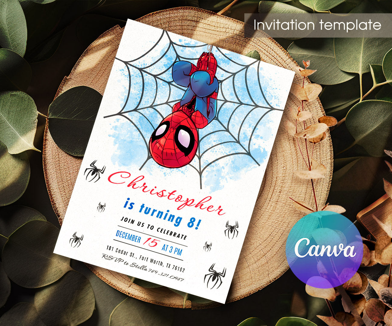 Spidey and His Amazing Friends customizable invitation template | Share or Print | boy | QJ010