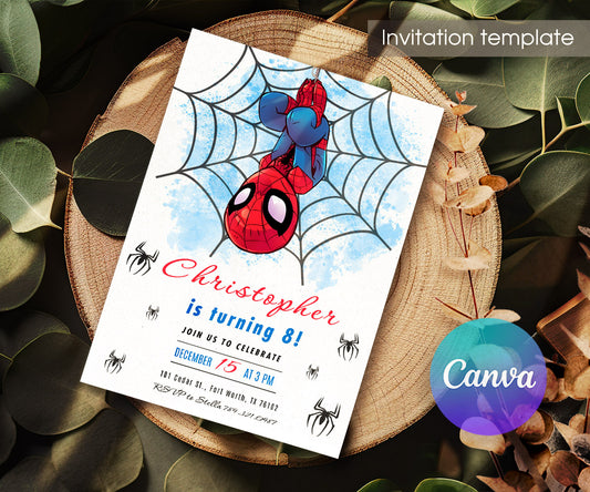 Spidey and His Amazing Friends customizable invitation template | Share or Print | boy | QJ010