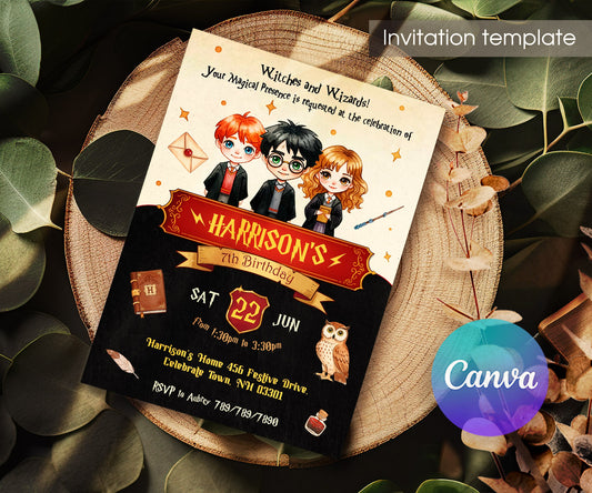 Harry Potter customizable invitation template | Share or Print | ZQ966