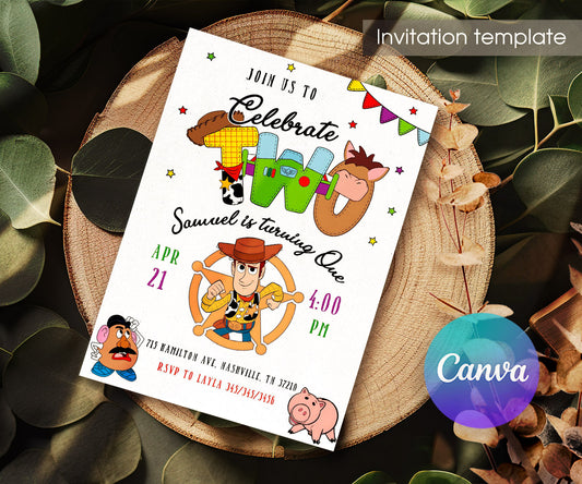 Toy Story Woody customizable invitation template | Share or Print | NM207