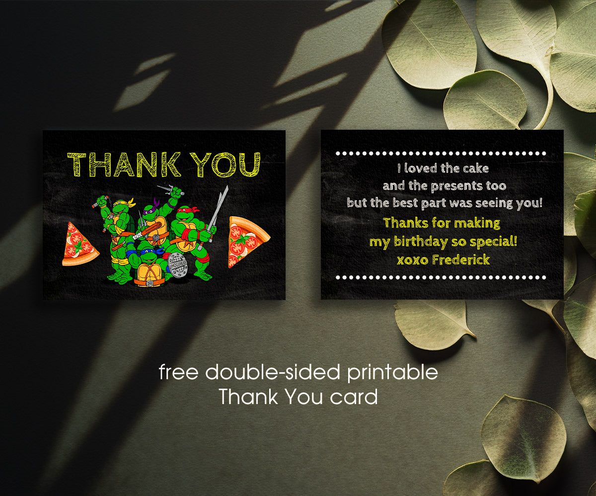 Teenage Mutant Ninja Turtles customizable invitation template | Share or Print | boy | JC394