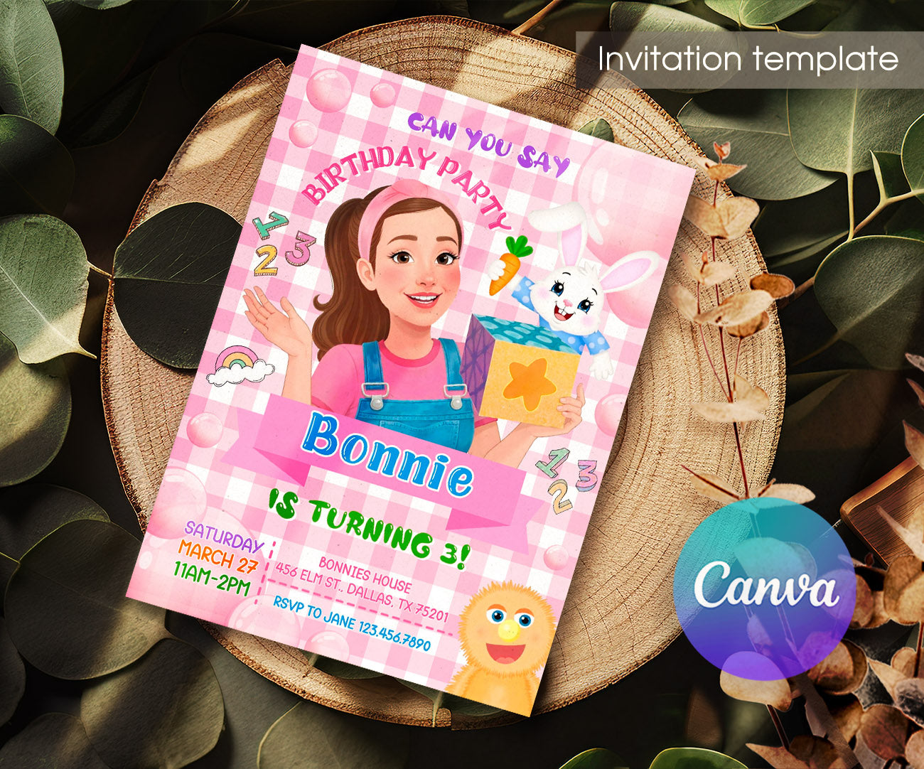 Ms. Rachel customizable invitation template | Share or Print | XE483