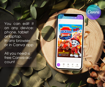 PAW Patrol customizable invitation template | Share or Print | YX373