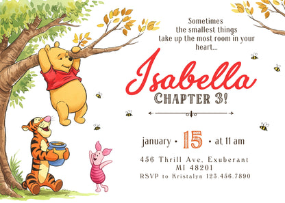 Winnie the Pooh customizable invitation template | Share or Print | ZQ060