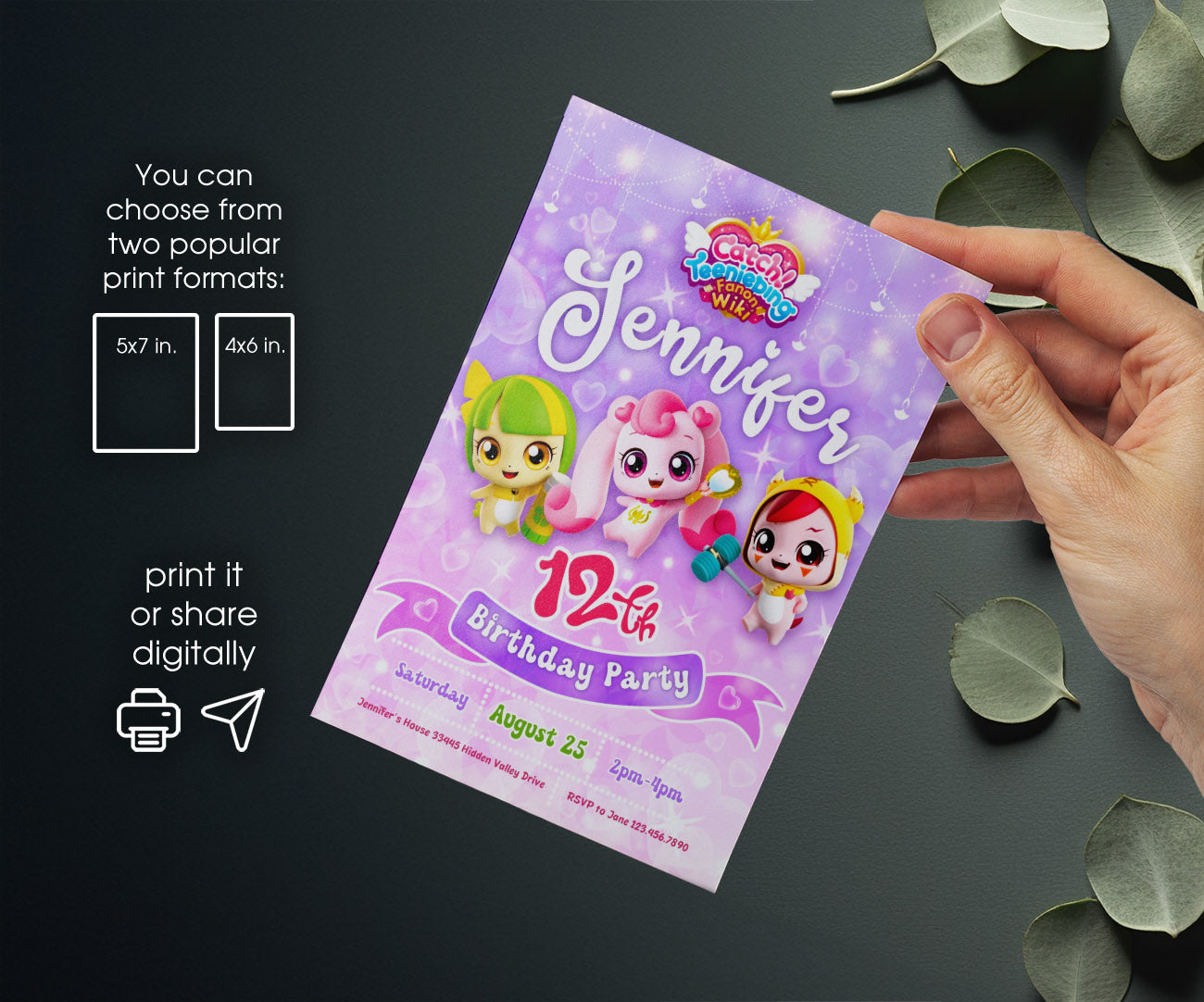 Catch Teenieping customizable invitation template | Share or Print | girl | OL252