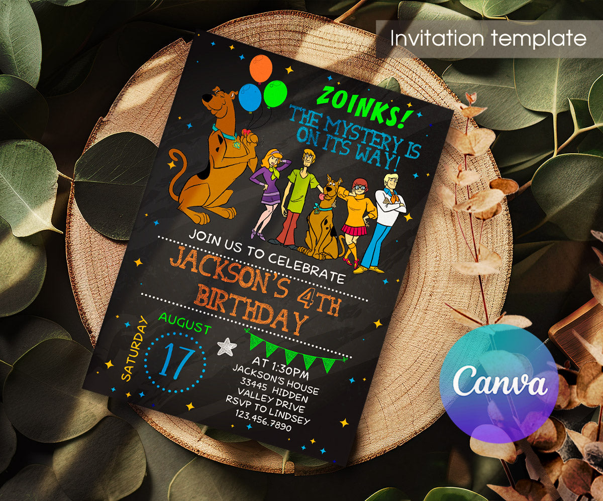 Scooby-Doo customizable invitation template | Share or Print | XK310